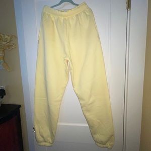 PrettyLittleThing Pale Yellow Fleece Joggers